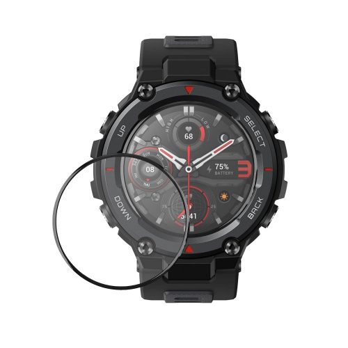 2 db Kwmobile védőfólia készlet Amazfit T-Rex Pro-hoz, átlátszó/fekete, polimer, KWM000024VD001C