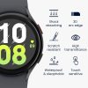 2 db Kwmobile védőfólia készlet Samsung Galaxy Watch 5 készülékhez, átlátszó/fekete, polimer, KWM000024WG001C