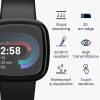 2 db Kwmobile védőfólia készlet Fitbit Versa 4/Sense 2 készülékhez, átlátszó/fekete, polimer, KWM000024WK001C