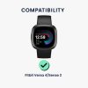 2 db Kwmobile védőfólia készlet Fitbit Versa 4/Sense 2 készülékhez, átlátszó/fekete, polimer, KWM000024WK001C