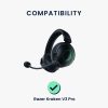 2 db Kwmobile fülpárna Razer Kraken V3 Pro készülékhez, fekete, Eco-bőr, KWM000024WY001C