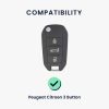 Kwmobile autós kulcstartó Peugeot/Citroen 3 gomboshoz - Smart Key, többszínű, horganyzott, KWM000024XK001C