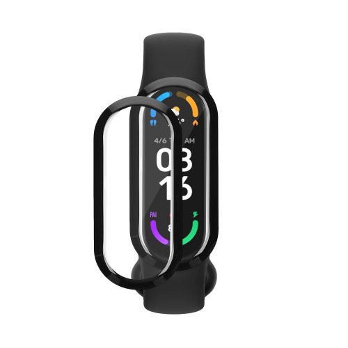 2 db Kwmobile védőfólia készlet Xiaomi Mi Band 8 telefonhoz, átlátszó/fekete, polimer, KWM000024XX001C