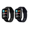 2 db Kwmobile szíj készlet Xiaomi Redmi Watch 3 Active-hoz, fekete/sötétkék, szilikon, KWM000024XY001C