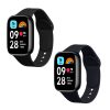 2 db Kwmobile szíj készlet Xiaomi Redmi Watch 3 Active-hoz, fekete/sötétkék, szilikon, KWM000024XY001C