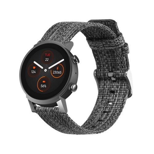 Kwmobile szíj TicWatchhoz Ticwatch E3 / GTH 20mm, szürke, textil, KWM000024YO001C