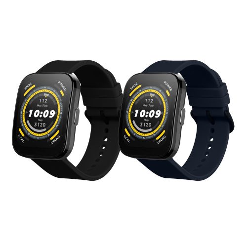 2 db Kwmobile pánt készlet Amazfit Bip 5/GTR 4, fekete/sötétkék, szilikon, KWM000024YT001C