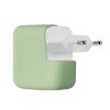 Kwmobile töltőtok Apple 35W dual USB-C hálózati adapterhez, világoszöld, szilikon, KWM000024YY002C