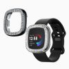 2 db Kwmobile tok készlet Fitbit Versa 4/Sense 2 készülékhez, átlátszó/fekete, műanyag, KWM000024ZJ001C