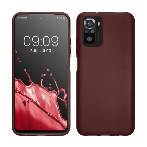 Kwmobile tok Xiaomi Redmi Note 10/Redmi Note 10S telefonhoz, sötétvörös, szilikon, KWM000012NZ012C