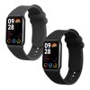 2 db Kwmobile szíj készlet Xiaomi Mi Band 8 Pro készülékhez, fekete/szürke, szilikon, KWM0000250D001C