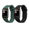 2 db Kwmobile szíj készlet Xiaomi Mi Band 8 Pro készülékhez, fekete/sötétzöld, szilikon, KWM0000250D002C