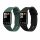 2 db Kwmobile szíj készlet Xiaomi Mi Band 8 Pro készülékhez, fekete/sötétzöld, szilikon, KWM0000250D002C