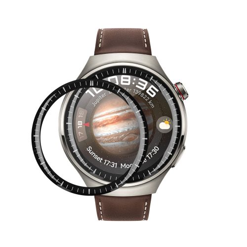 2 db Kwmobile védőfólia készlet Huawei Watch 4 Pro készülékhez, átlátszó/fekete, polimer, KWM0000250Q001C