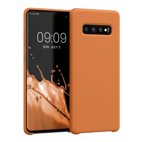 Kwmobile tok Samsung Galaxy S10 Plushoz, narancssárga, szilikon, KWM0000105N046C