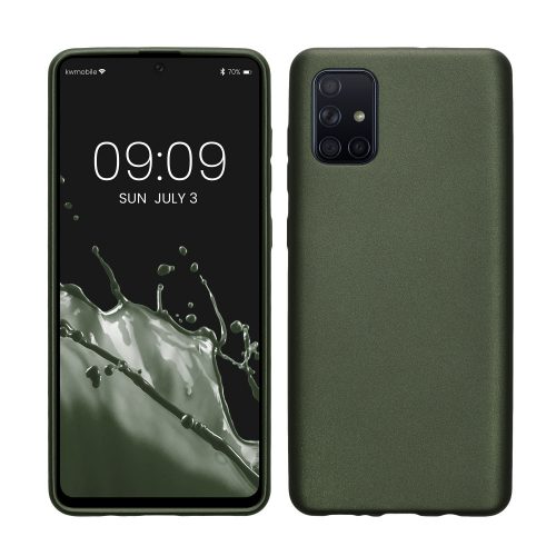 Kwmobile tok Samsung Galaxy A71, sötétzöld, szilikon, KWM000010ZN017C