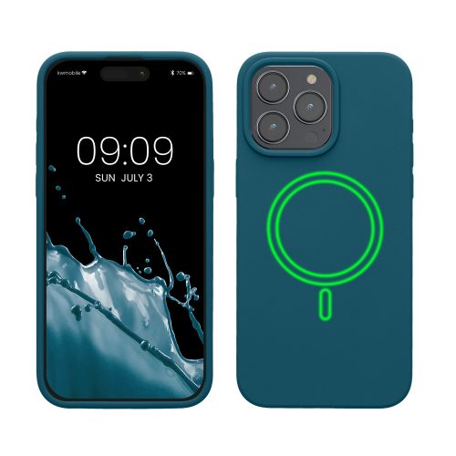 Kwmobile tok Apple iPhone 15 Pro Max telefonhoz, zöld, szilikon, KWM000022OG003C