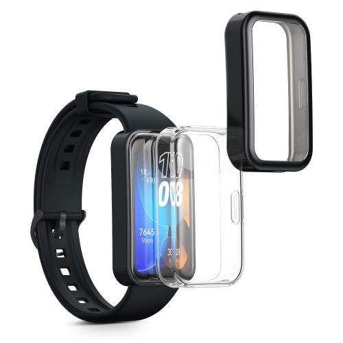 2 db Kwmobile tok készlet Huawei Band 8 telefonhoz, fekete/átlátszó, szilikon, KWM0000251A002C