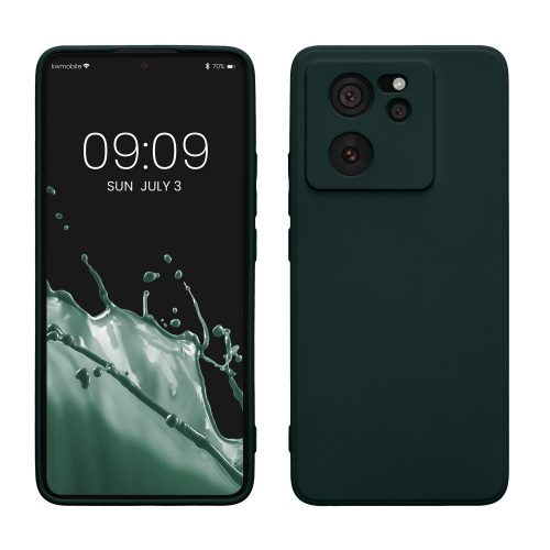 Kwmobile tok Xiaomi 13T/13T Pro-hoz, sötétzöld, szilikon, KWM000020IU002C