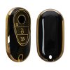 Kwmobile autókulcs fedél Mercedes Benz 3 gombokhoz - Smart Key, fekete/arany, szilikon, KWM0000252L001C