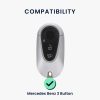 Kwmobile autókulcs fedél Mercedes Benz 3 gombokhoz - Smart Key, fehér/arany, szilikon, KWM0000252L002C