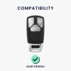 Kwmobile autókulcs fedél Audi 3 gombokhoz - Smart Key, szürke/fekete, szilikon, KWM000010WM002C