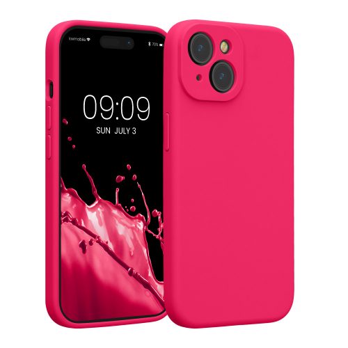 Kwmobile tok Apple iPhone 15-höz, rózsaszín, szilikon, KWM000022OL001C