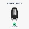 Kwmobile autókulcs fedél Audi 3 gombokhoz - Keyless Go, szürke/fekete, szilikon, KWM0000252N001C