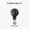 Kwmobile autókulcs fedél Mini 3 gombokhoz - Smart Key, szürke/fekete, szilikon, KWM0000252U001C