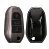 Kwmobile autókulcs fedél Peugeot/Citroen 3 gombokhoz - Smart Key, szürke/fekete, szilikon, KWM0000252W001C