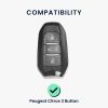 Kwmobile autókulcs fedél Peugeot/Citroen 3 gombokhoz - Smart Key, szürke/fekete, szilikon, KWM0000252W001C