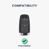 Kwmobile autókulcs fedél Ford 2 gombokhoz - Keyless Go, szürke/fekete, szilikon, KWM0000252Y001C