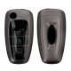 Kwmobile autókulcs fedél Ford 3 gombokhoz - Keyless Go, szürke/fekete, szilikon, KWM0000252Z001C