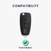 Kwmobile autókulcs fedél Ford 3 gombokhoz - Keyless Go, szürke/fekete, szilikon, KWM0000252Z001C