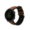 Kwmobile szíj Garmin Forerunner 55-höz, barna/fekete, természetes bőr, KWM0000253G001C