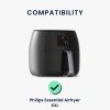 Kwmobile védőburkolat Philips Essential Airfryer XXL, fekete/fehér, műanyag, KWM000023RI001C