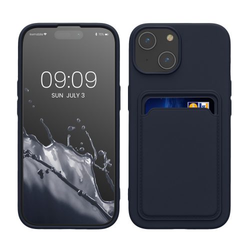 Kwmobile tok Apple iPhone 15-höz, sötétkék, szilikon, KWM000020EM003C