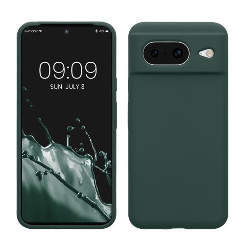 Kwmobile tok Google Pixel 8 telefonhoz, sötétzöld, szilikon, KWM000020JF006C