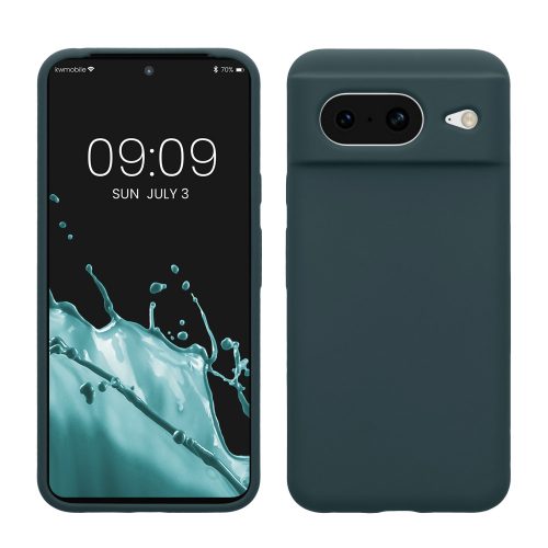 Kwmobile tok Google Pixel 8 telefonhoz, sötétzöld, szilikon, KWM000020JF010C