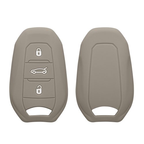 Kwmobile autókulcs fedél Peugeot/Citroen 3 gombokhoz - Smart Key, szürke, szilikon, KWM000008PD004C