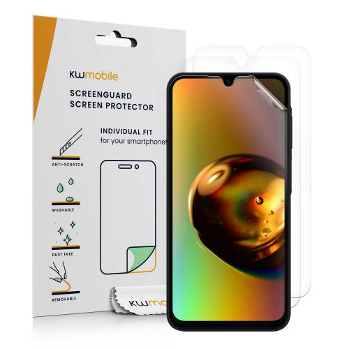 3 db Kwmobile védőfólia készlet Samsung Galaxy A15 5G telefonhoz, átlátszó, műanyag, KWM000021ML001C