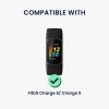 4 db Kwmobile 18 mm-es hevederrögzítő adapter készlet Fitbit Charge 6/Charge 5, ezüst/arany, acél, KWM0000255G002C