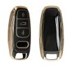 Kwmobile autókulcs fedél Audi 3 gombokhoz - Keyless Go, fekete/arany, szilikon, KWM0000256J001C