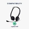 db Kwmobile fülpárna készlet Logitech 960-hoz, fekete, ökobőr, KWM0000257O001C