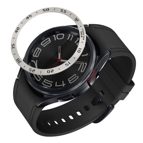 Kwmobile számlapkeret Samsung Galaxy Watch 6 Classic telefonhoz, ezüst, alumínium, KWM000024TK002C