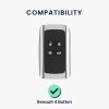 Kwmobile autókulcs fedél Renault 4 gombokhoz - Smart Key, fekete/piros, szilikon, KWM0000259X001C