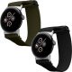 2 db Kwmobile szíj készlet Google Pixel Watch 2/Pixel órához, fekete/sötétzöld, nejlon, KWM000025BF003C