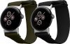 2 db Kwmobile szíj készlet Google Pixel Watch 2/Pixel órához, fekete/sötétzöld, nejlon, KWM000025BF003C