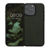 Kwmobile tok Apple iPhone 15 Pro Max készülékhez, sötétzöld, fa, KWM000020EF002C