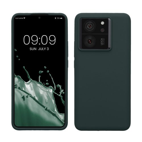 Kwmobile tok Xiaomi 13T/13T Pro-hoz, sötétzöld, szilikon, KWM000020IT006C